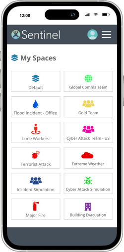 Sentinel Spaces - Dashboard - Phone