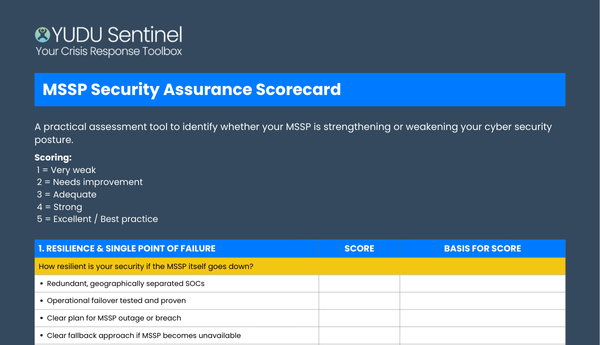 MSSP Security Assurance Scorecard - Cover